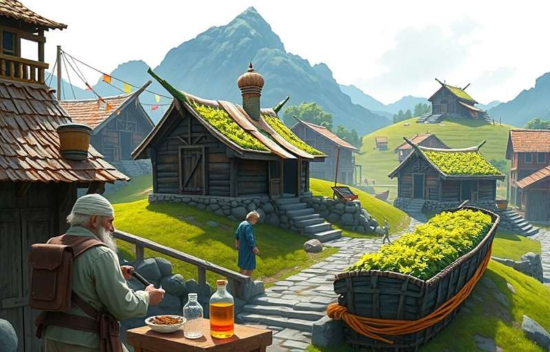 Spice Master Adventure Farmer Trading Spice Master Adventure showing a player trading spices with a village farmer
